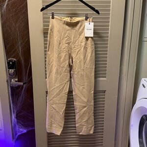 Beige High-Waisted Pants
